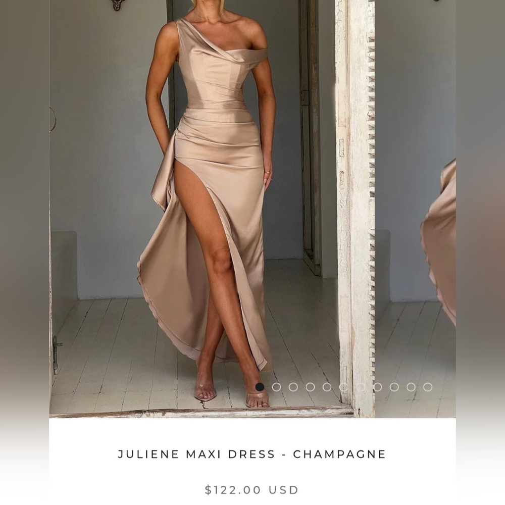 Elegant Champagne Maxi Dress